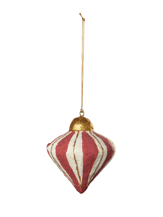 ruby paper mache ornament