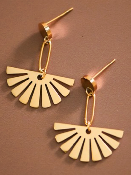 sage 18k gold plated drop earrings