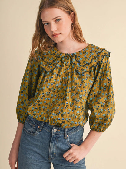 Sage Floral Blouse