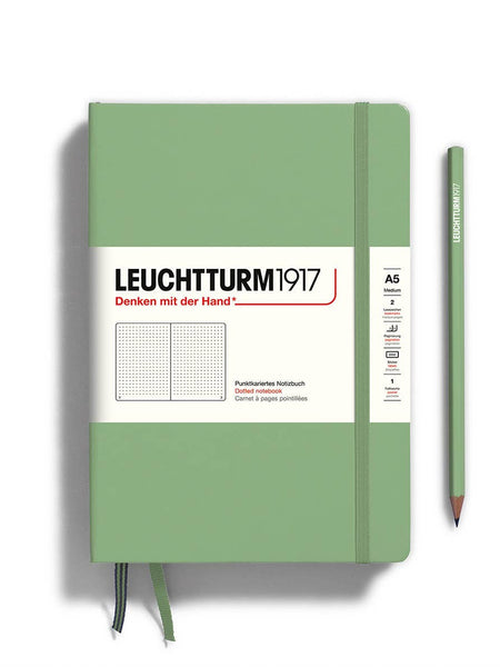 ✿handmama's shop✿ Sage Hardcover Dotted Medium A5 Notebook – Handzy Shop + Studio