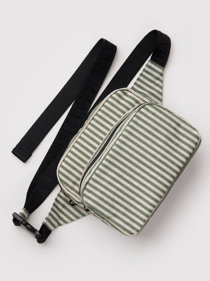 Sage Stripe Fanny Pack
