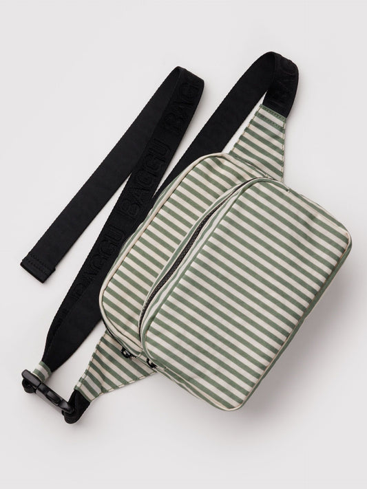 Sage Stripe Fanny Pack