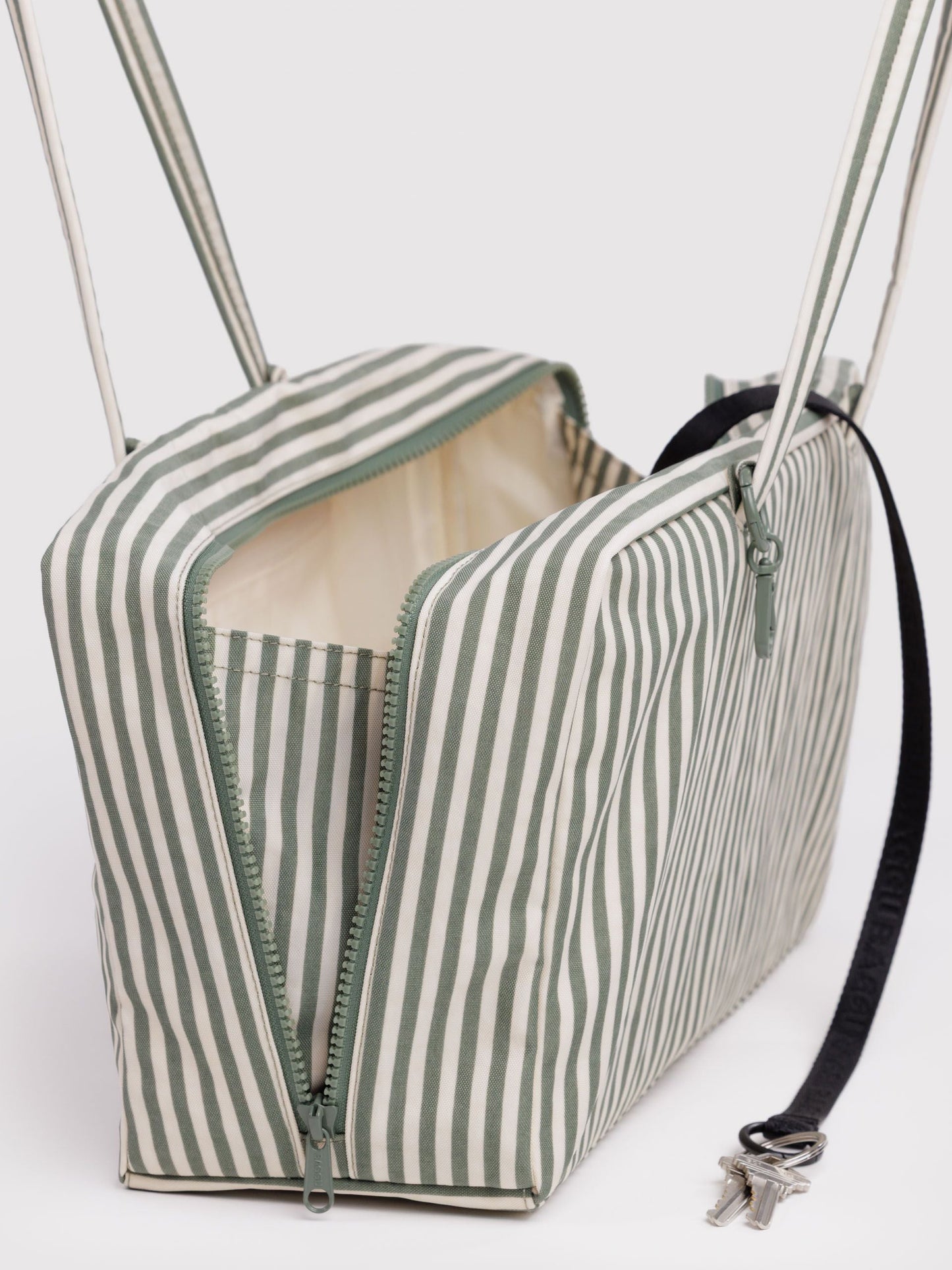 Sage Stripe Medium Nylon Bowler Bag