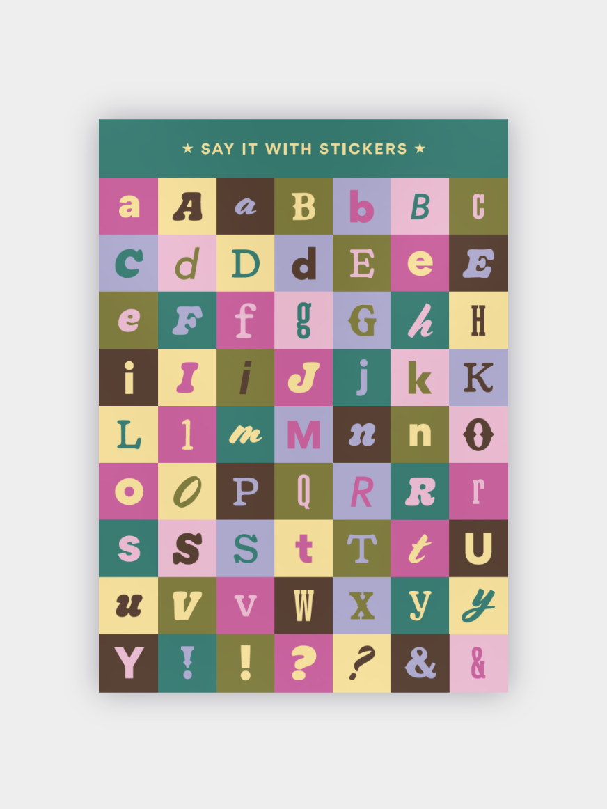 Say it With Stickers (no 'Z') Sticker Sheet