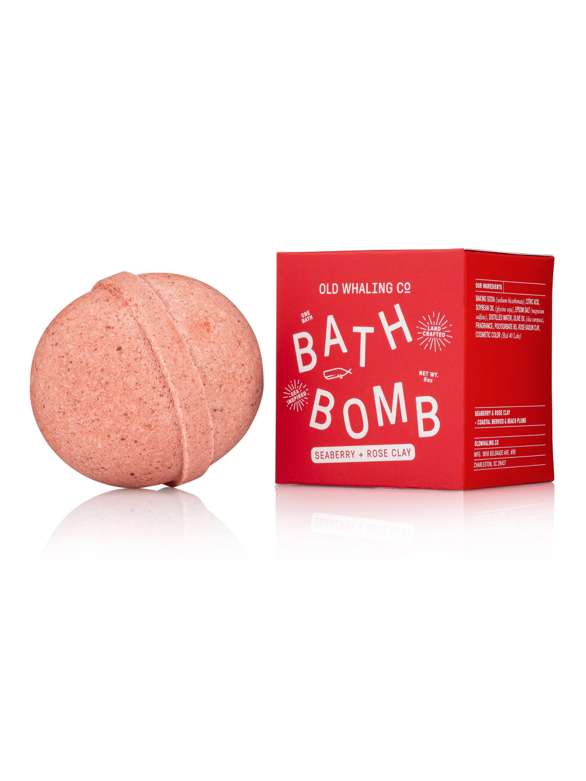 seaberry + rose clay bath bomb