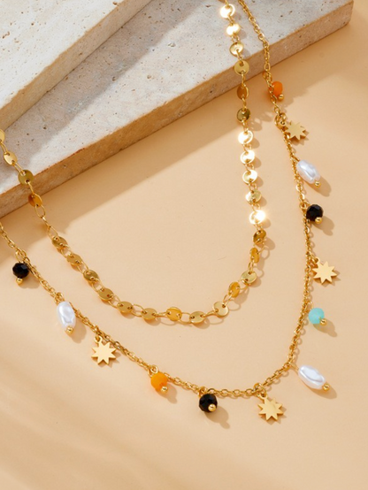 sedona seed bead layered neckalce