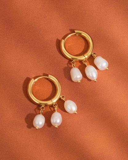 séjour 18k gold-plated pearl earrings