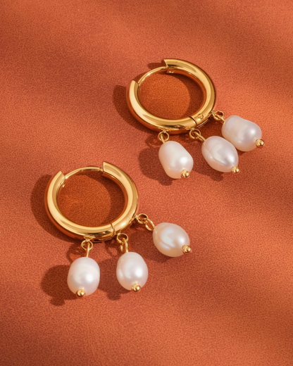 séjour 18k gold-plated pearl earrings