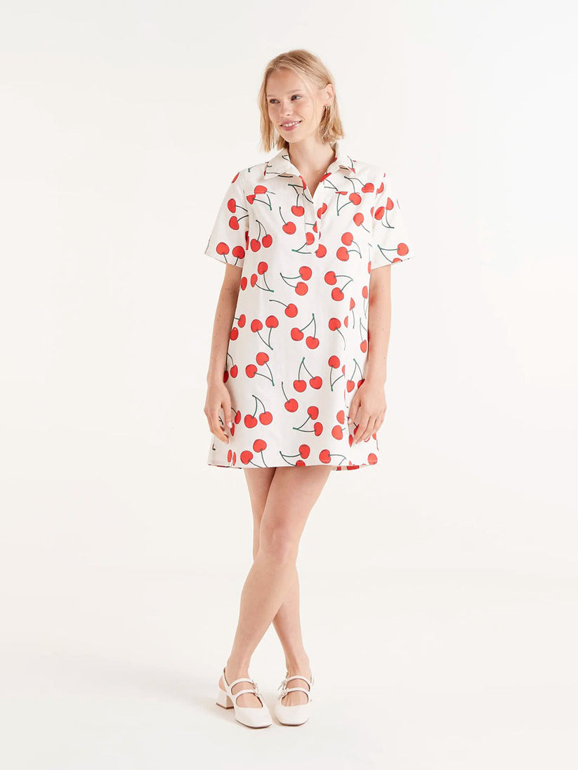 Short Cherry Print Dress