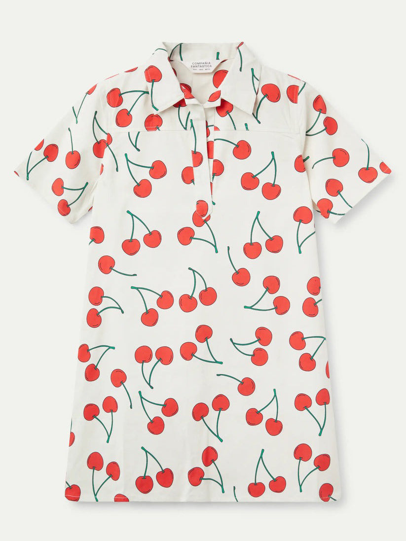 Short Cherry Print Dress