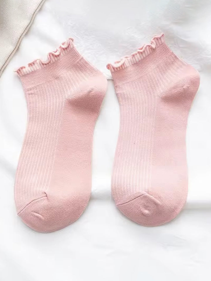 Blush Short Frilly Socks