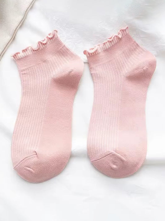 Blush Short Frilly Socks
