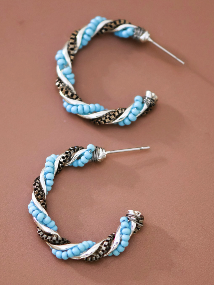 sienna beaded hoop earrings