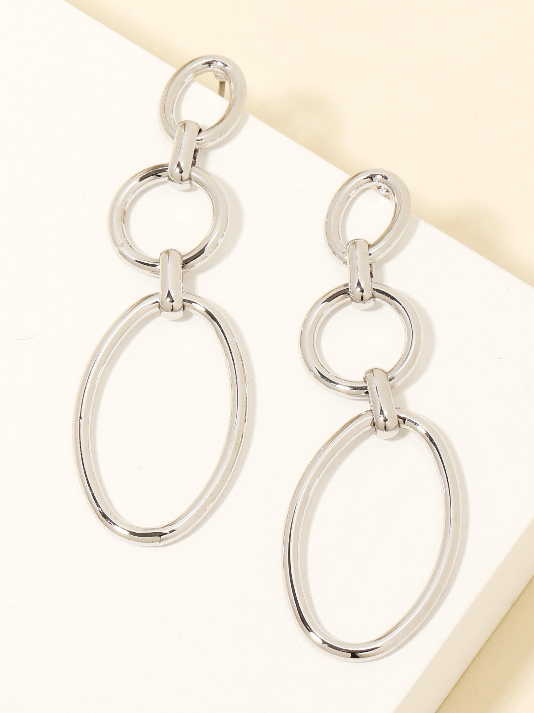silver kennedy chain earrings