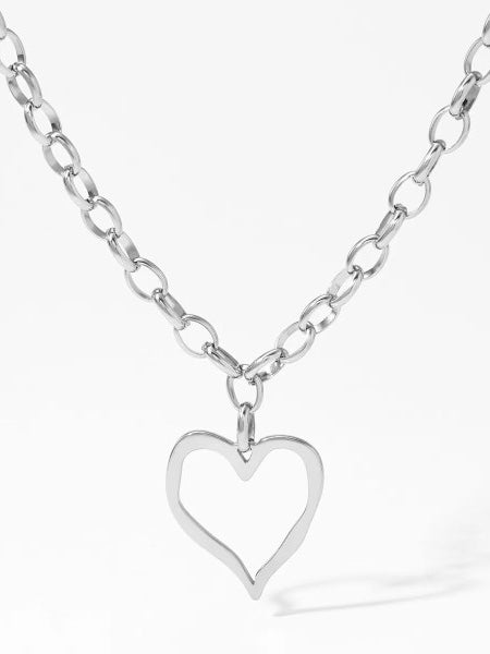 Silver Suzy Heart Necklace
