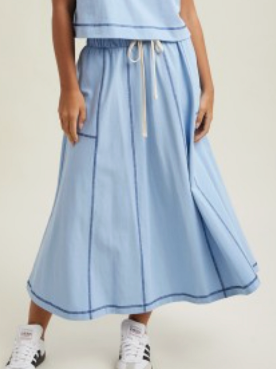 sky midi sweat skirt