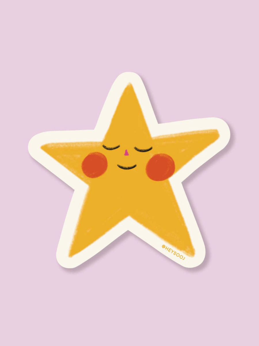 smiley star sticker