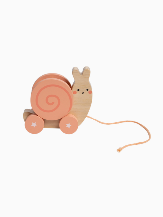 snail wooden pull toy