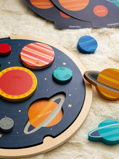 Solar System Wooden Tray Puzzle Multi-Language