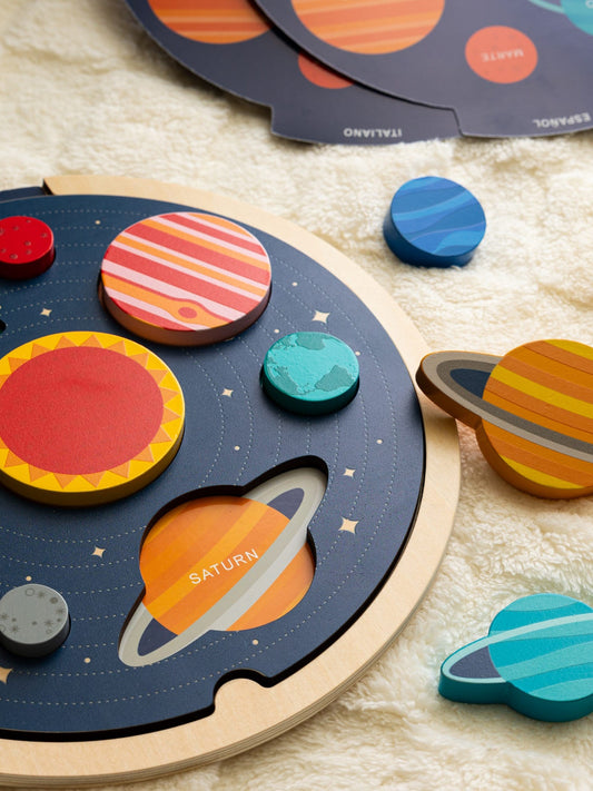 Solar System Wooden Tray Puzzle Multi-Language