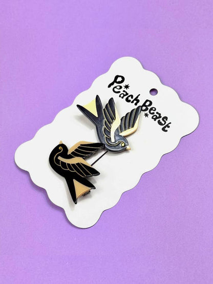 Sparrow tattoo hair clip