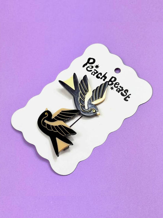 Sparrow tattoo hair clip