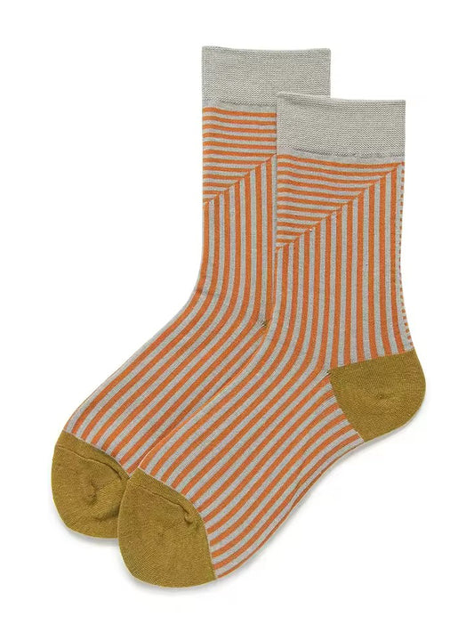 Spice Geometric Stripe Socks