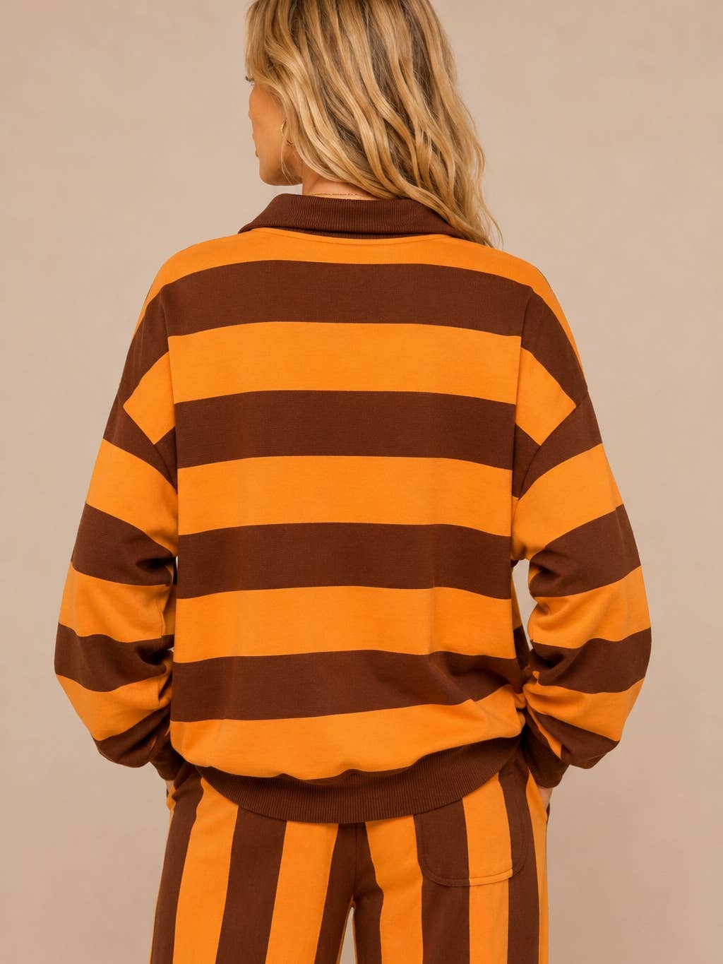 Spice Striped Rugby Pullover