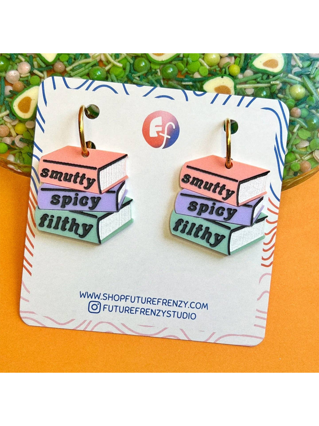 Spicy Book Pile Earrings