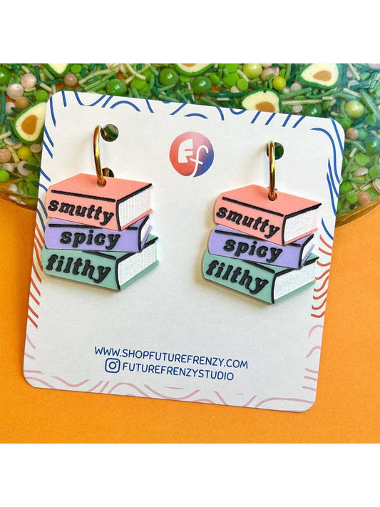 Spicy Book Pile Earrings