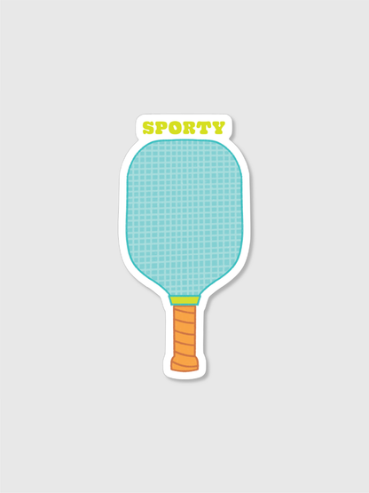 Sporty Pickleball Paddle Sticker