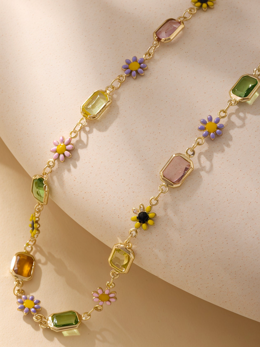 spring blooms gem necklace