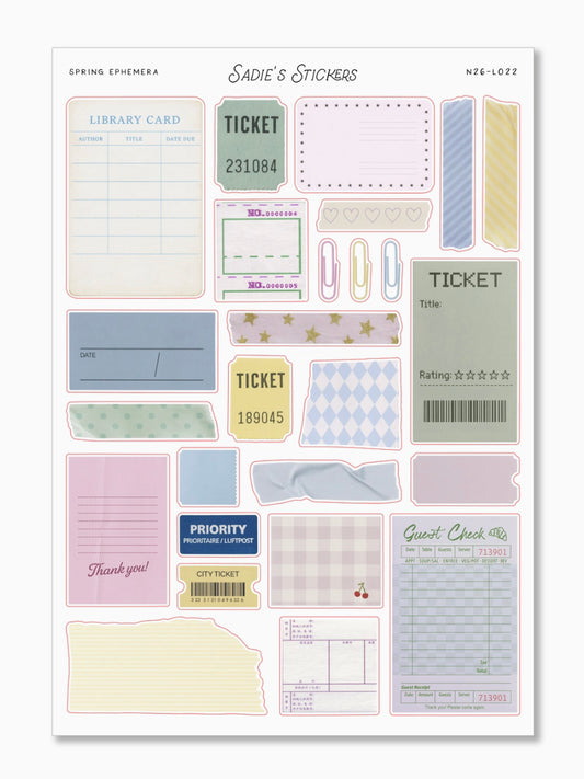 Spring Ephemera Sticker Sheet