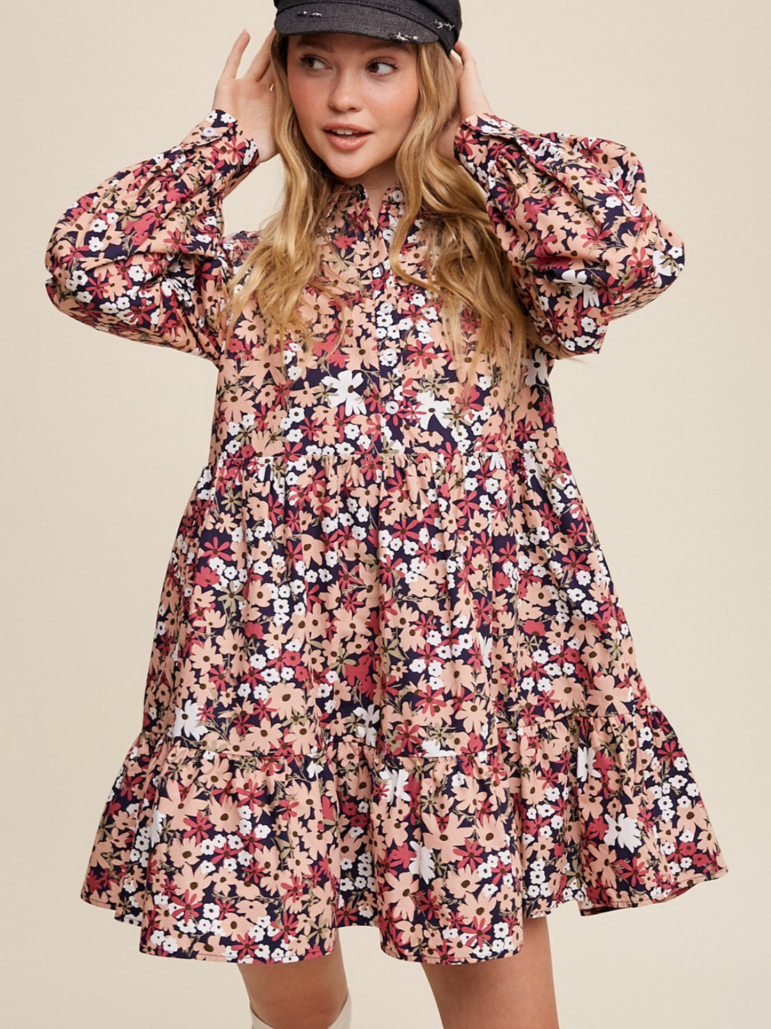 stacey floral ruffle dress