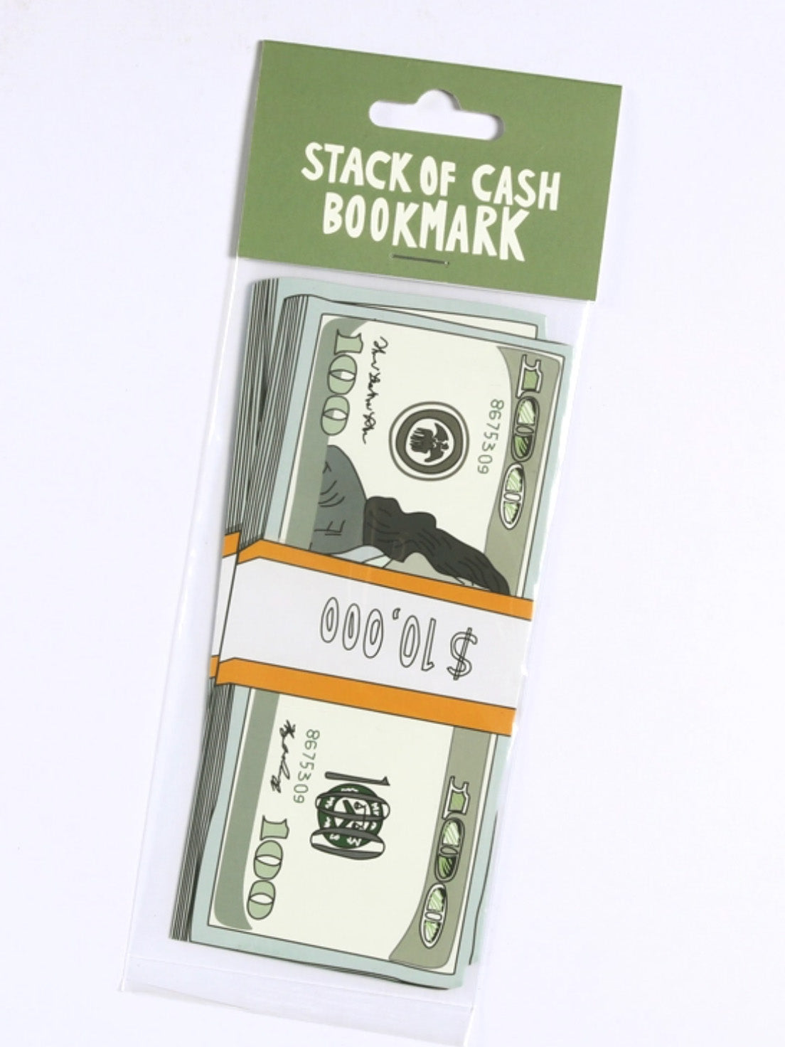 stack of cash bookmark