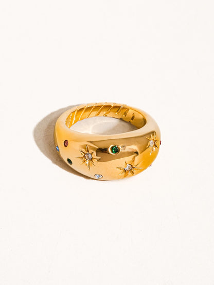 Star Dome 18K Gold-Plated Ring
