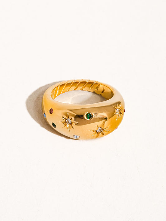 Star Dome 18K Gold-Plated Ring