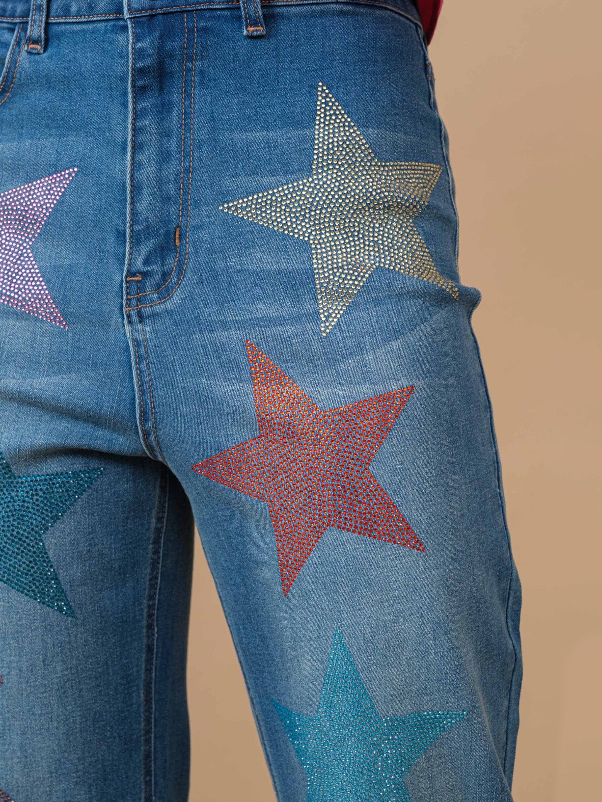 star power rhinestone jeans