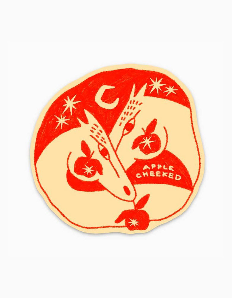 Apple Cheeked Sticker
