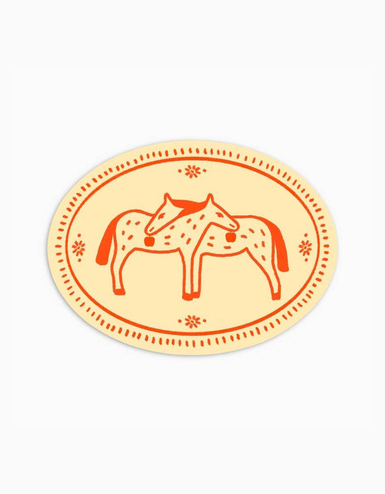 Hugging Horses Sticker