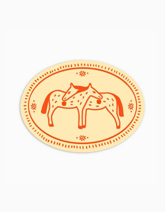 Hugging Horses Sticker