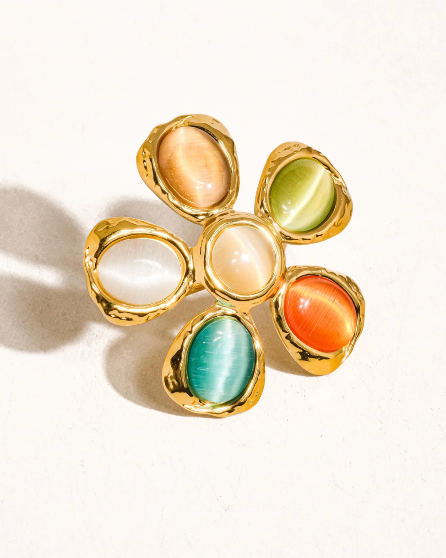 stephanie 18k gold-plated flower ring