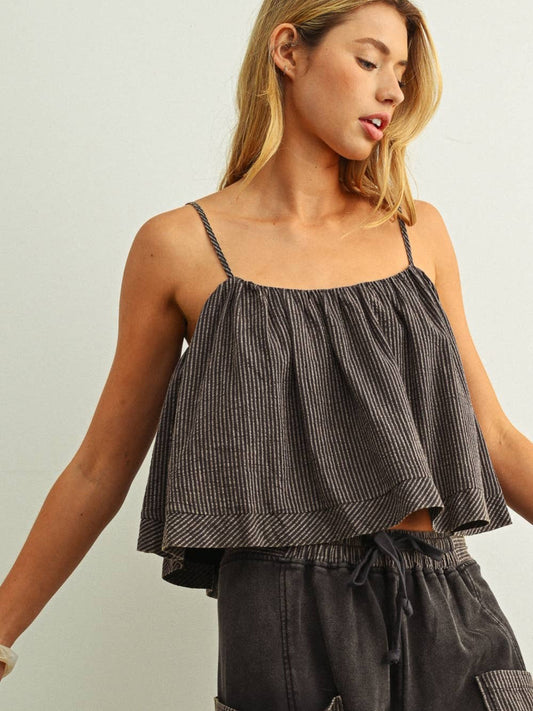 Stevie Striped Spaghetti Strap Top