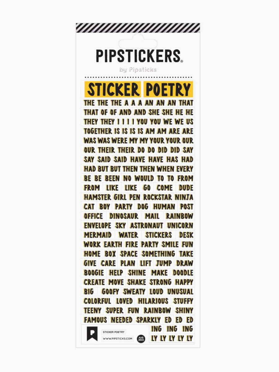 sticker poetry pipstickers