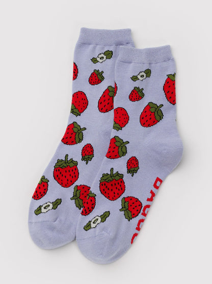 Strawberry Blossom Crew Socks