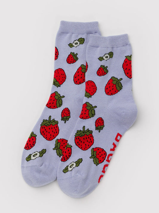 Strawberry Blossom Crew Socks