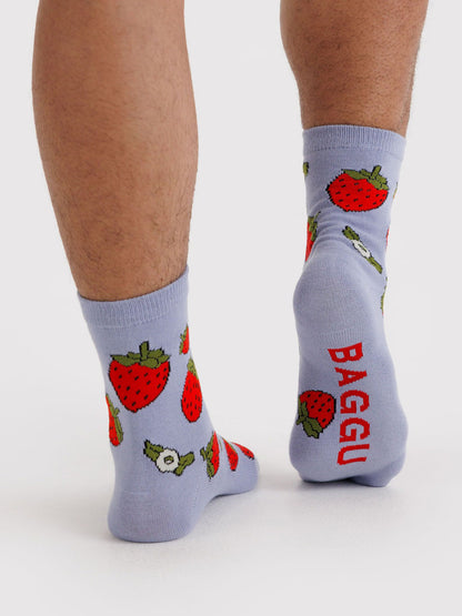 Strawberry Blossom Crew Socks