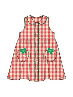 strawberry gingham peter pan dress