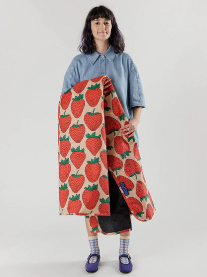 strawberry puffy picnic blanket