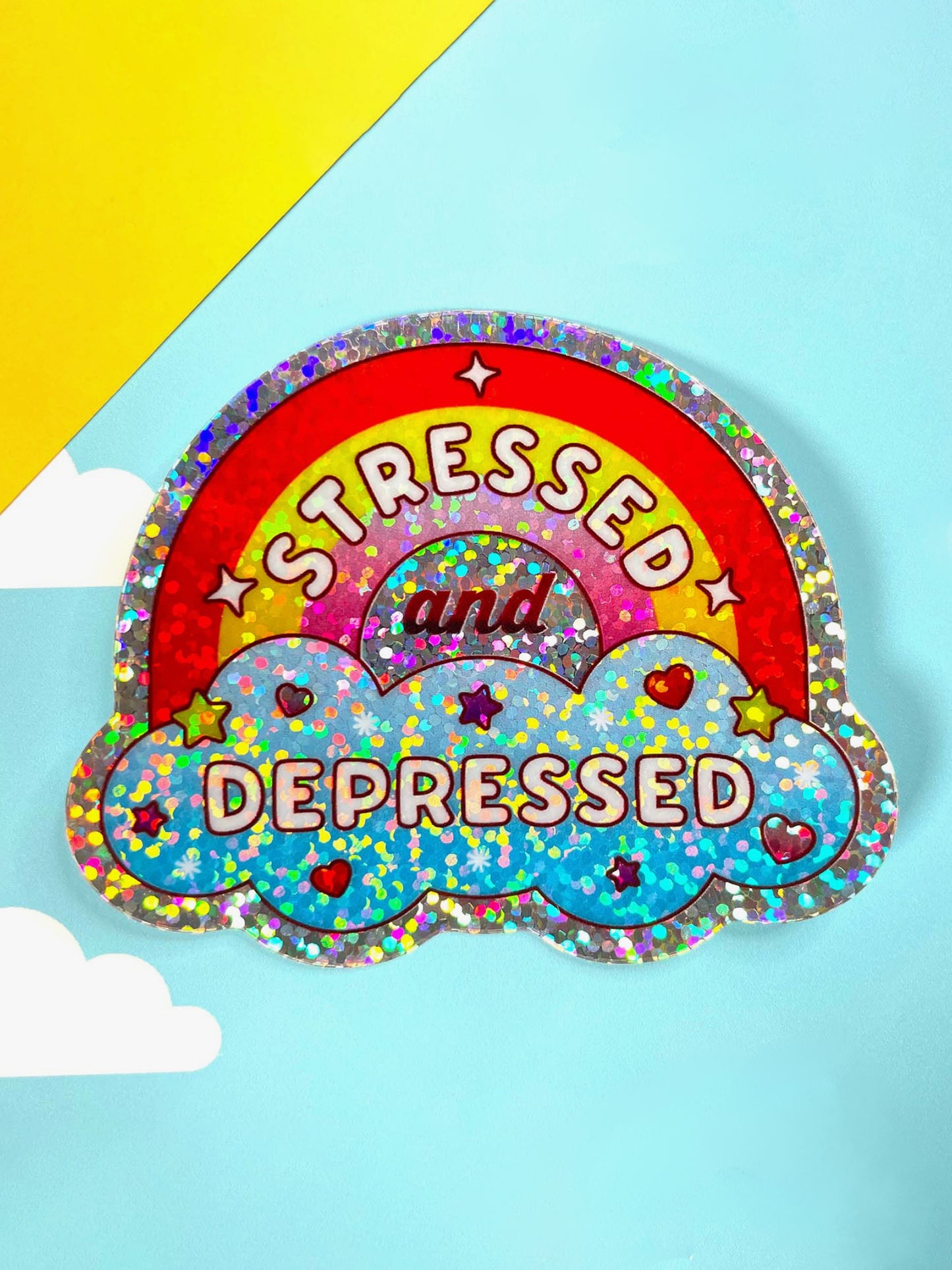 stressed + depressed sticker